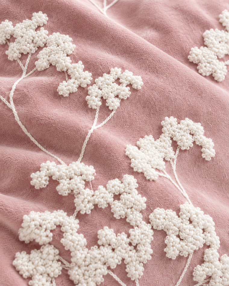 Embroidered Sprig Cotton Velvet Pillow Cover, Why corduroy has ribs