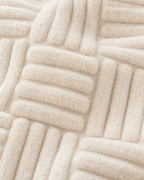 Basketweave Tufted Cotton Pillow Cover in Ivory, fabric close-up