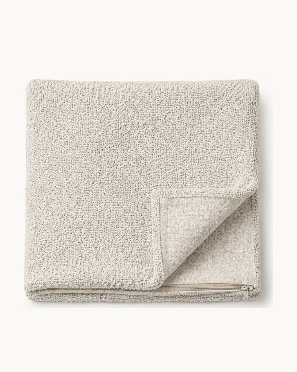 Bouclé Throw Pillow Cover — folded set on a plain background