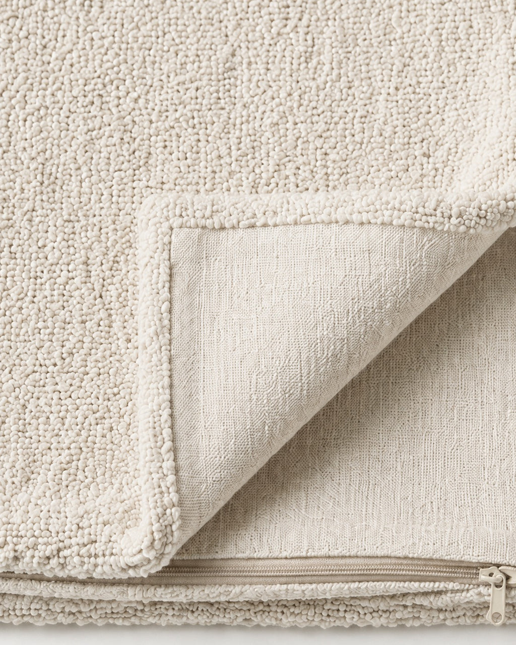 Bouclé Throw Pillow Cover — close-up on a fold