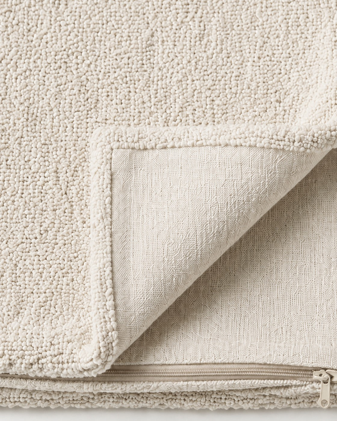 Bouclé Throw Pillow Cover — close-up on a fold