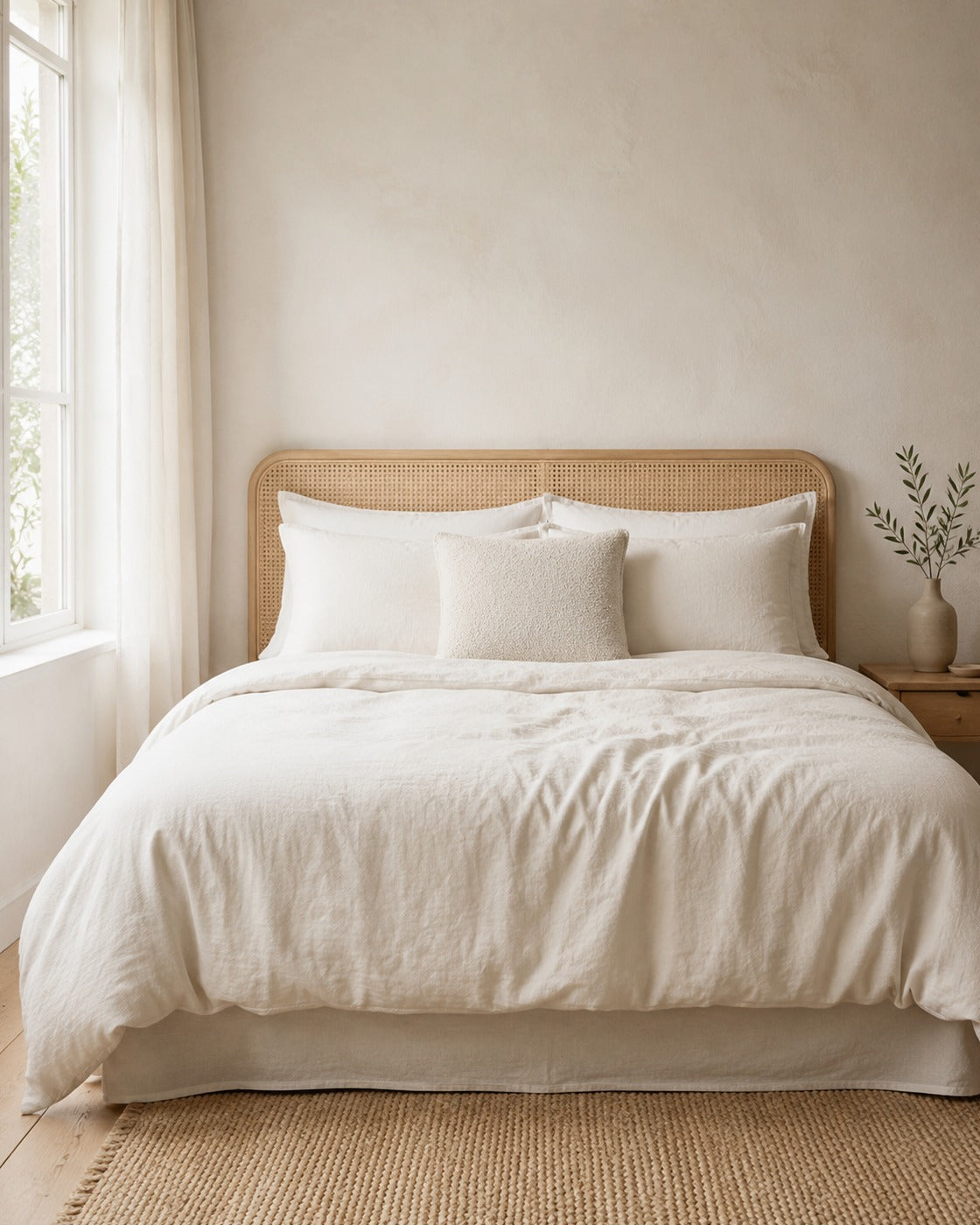 Bouclé Throw Pillow Cover — styled bedroom