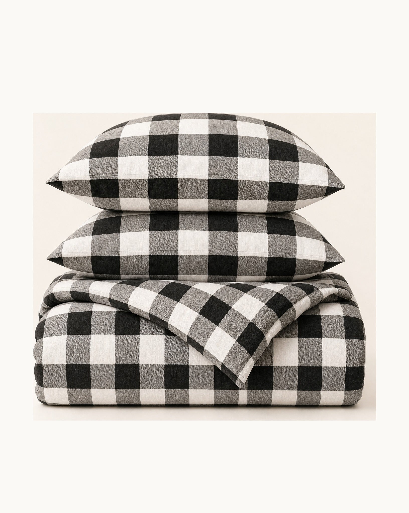 Buffalo Check Duvet Set — folded set on a plain background