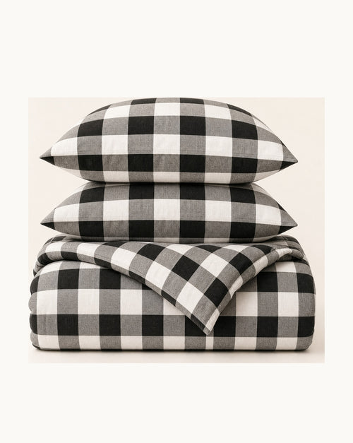 Buffalo Check Duvet Set — folded set on a plain background