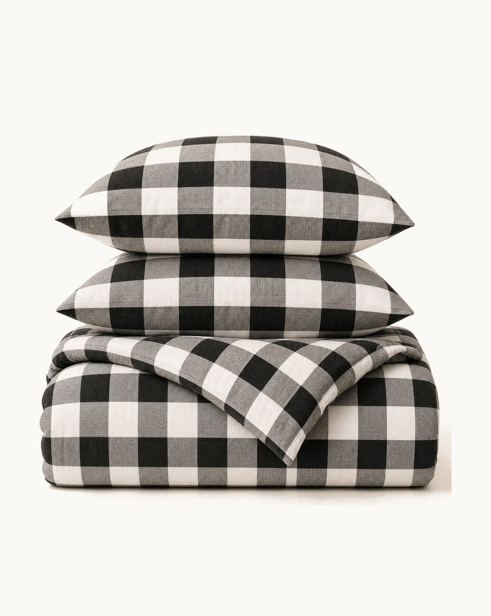 Buffalo Check Duvet Set — folded set on a plain background