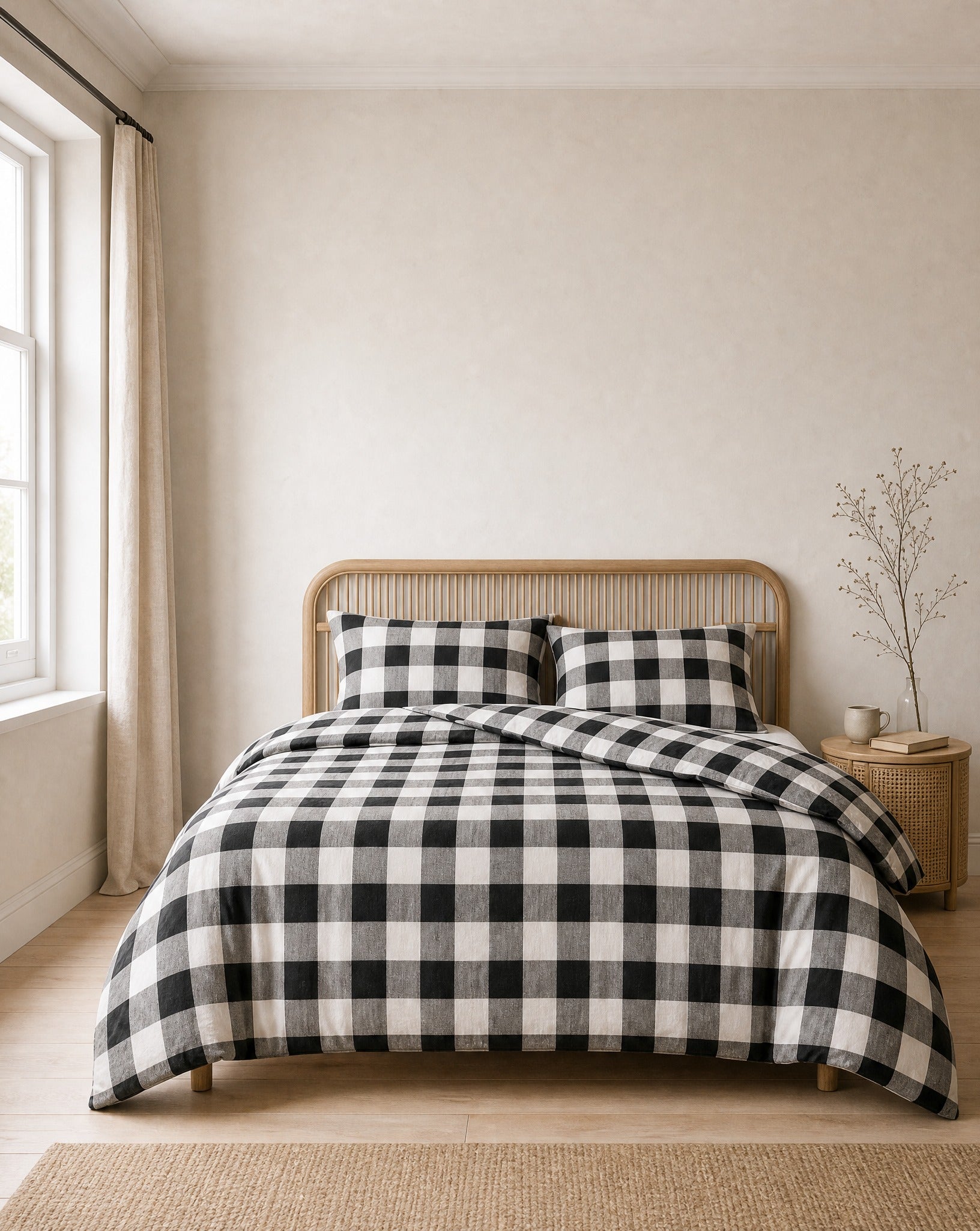 Buffalo Check Duvet Set — styled bedroom
