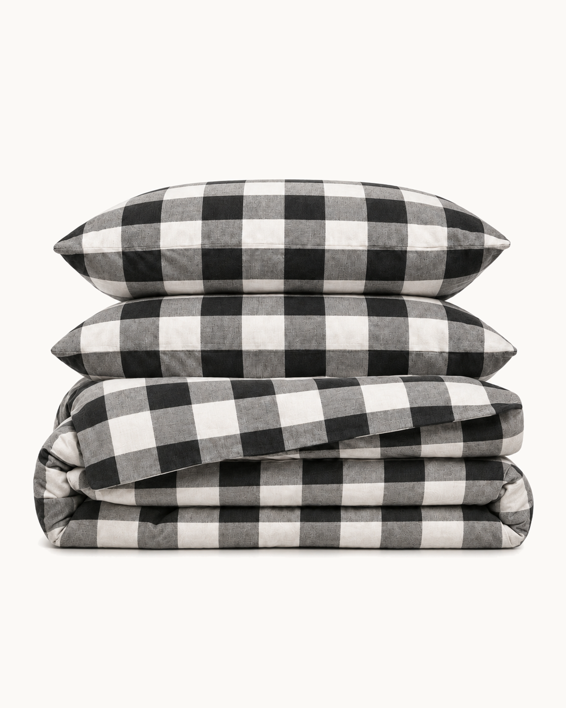 Buffalo Check Duvet Set, folded set on a plain background