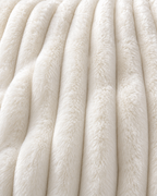 Channel Faux Fur Pillow Cover in Ivory, fabric close-up