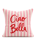 Ciao Bella Stripe Cotton-Linen Pillow Cover, front view