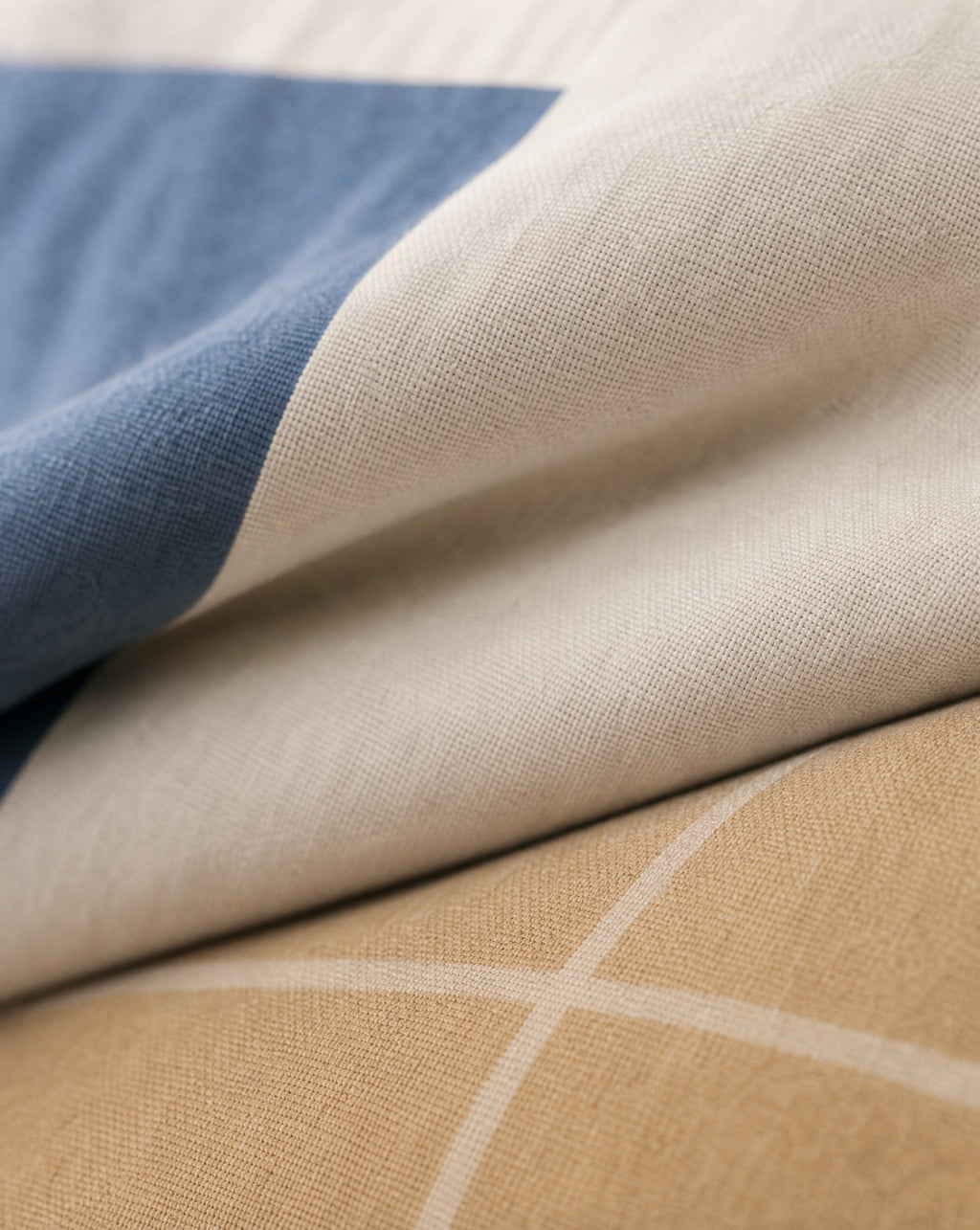 Colour Block Duvet Set — macro of the woven texture