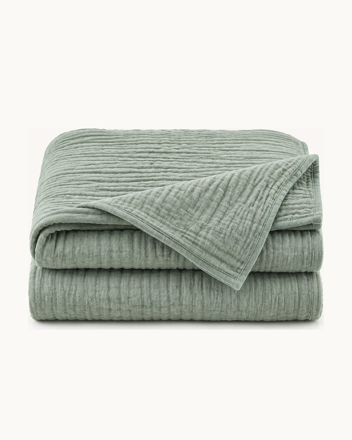 Cotton Gauze Throw — folded set on a plain background