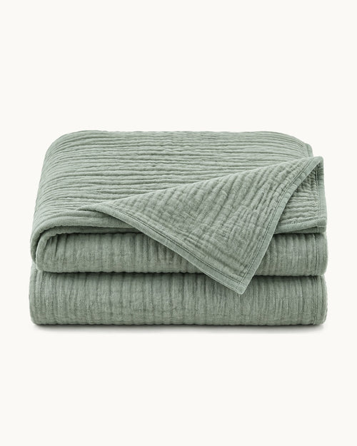 Cotton Gauze Throw — folded on a plain background
