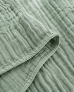 Cotton Gauze Throw — close-up on a fold
