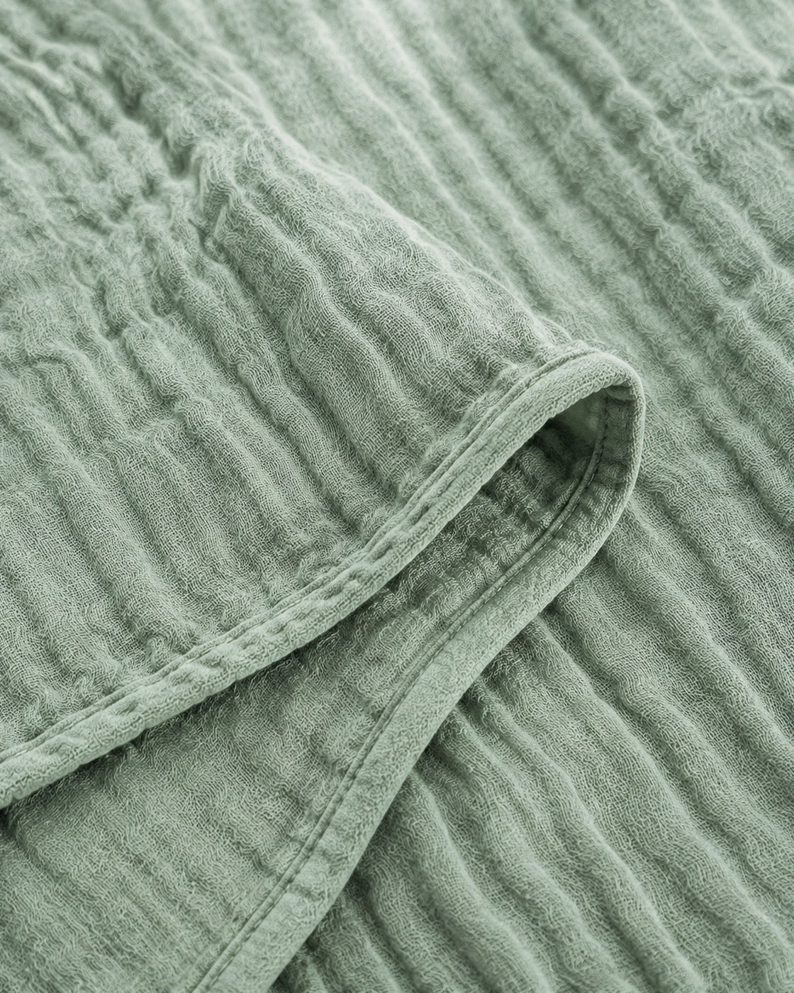 Cotton Gauze Throw — close-up on a fold