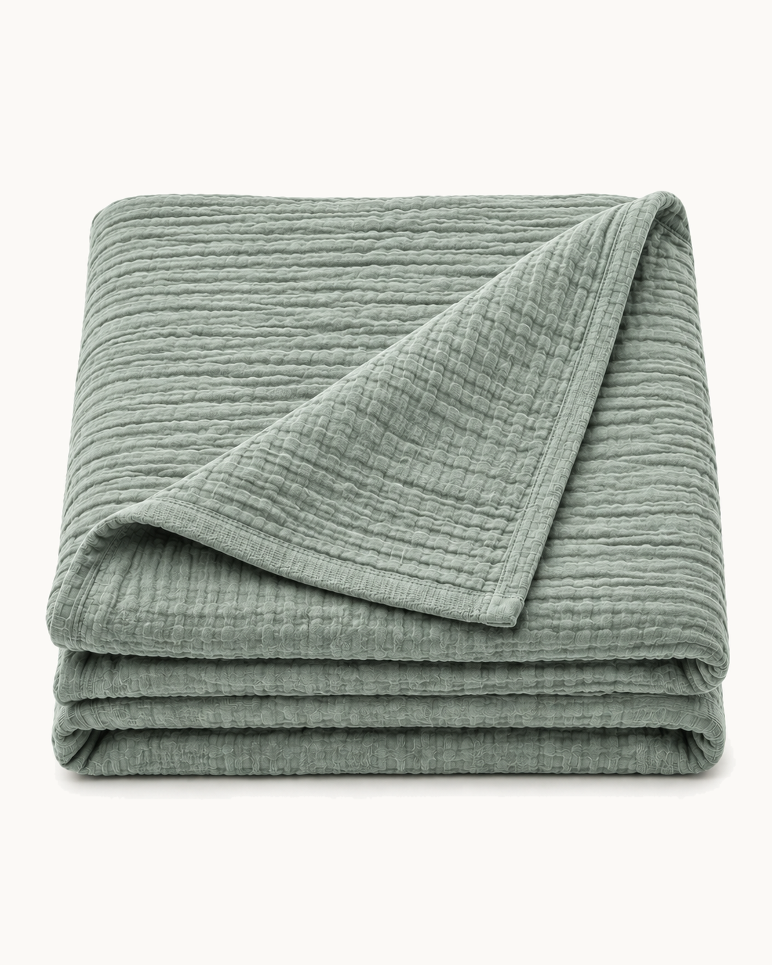 Cotton Gauze Throw, folded on a plain background