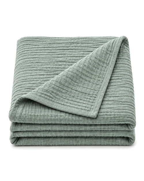 Cotton Gauze Throw, folded on a plain background