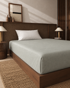 Cotton Percale Fitted Sheet, fitted on a bare mattress
