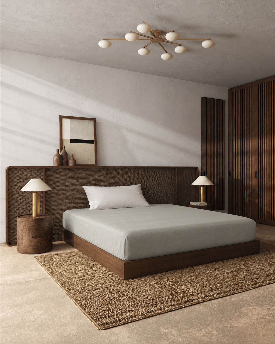 Cotton Percale Fitted Sheet, styled bedroom