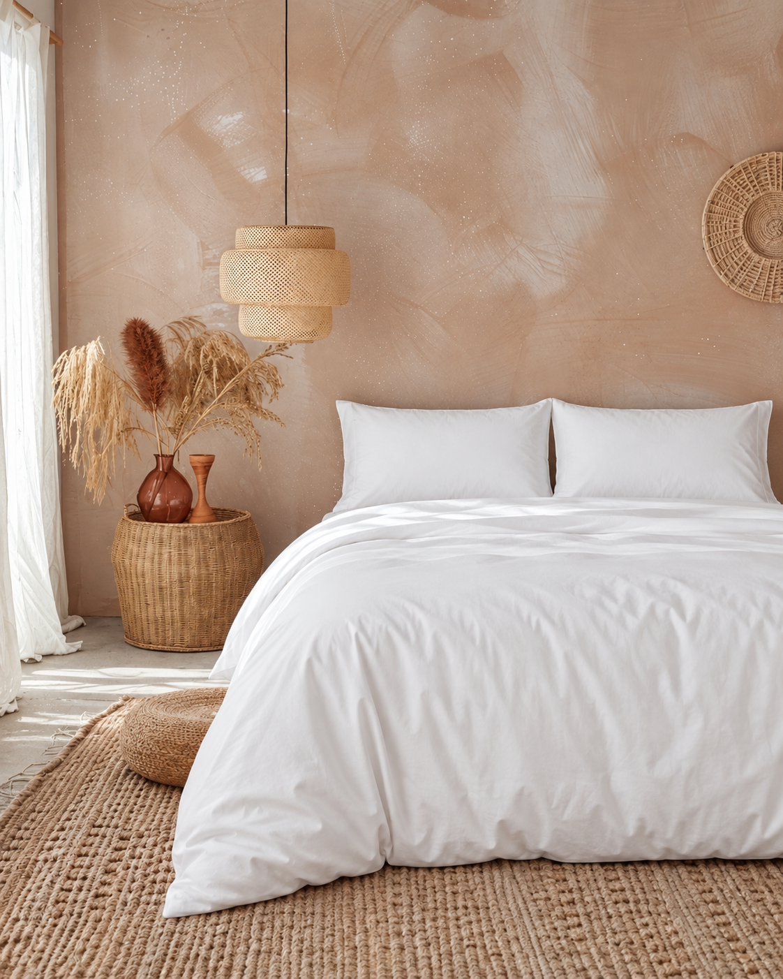 Cotton Percale Pillowcases, styled bedroom