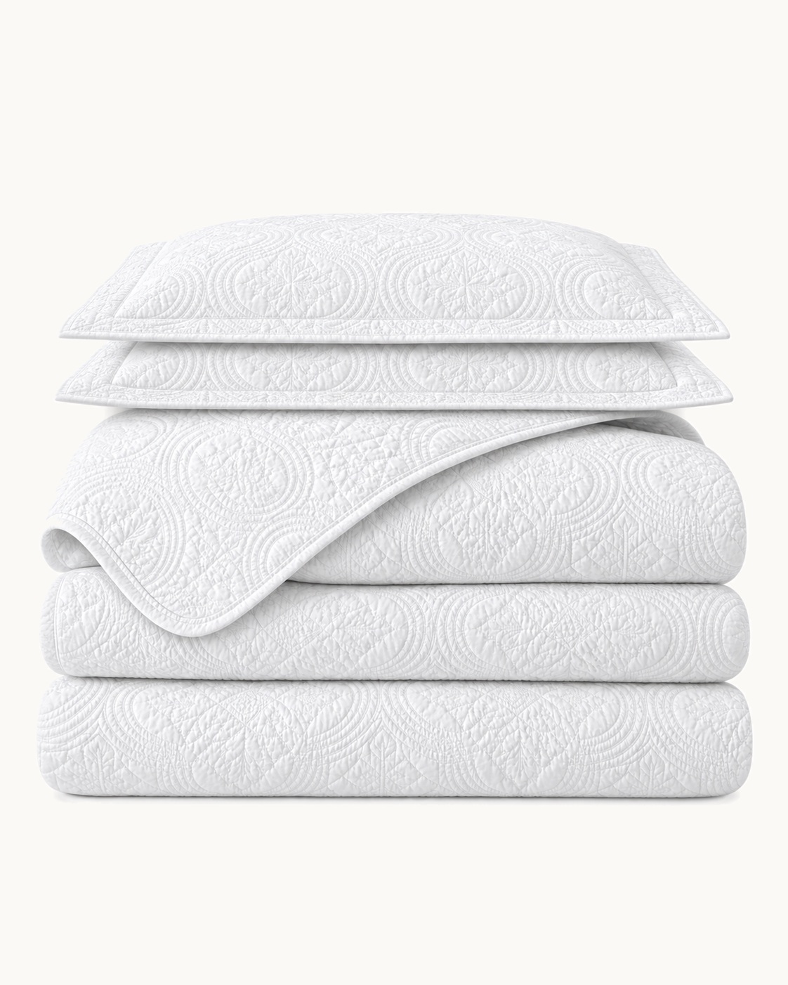 Cotton Quilt Set, the set folded on a plain background