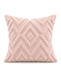 Diamond Tufted Cotton Pillow Cover in Blush, front view