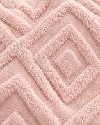 Diamond Tufted Cotton Pillow Cover in Blush, fabric close-up