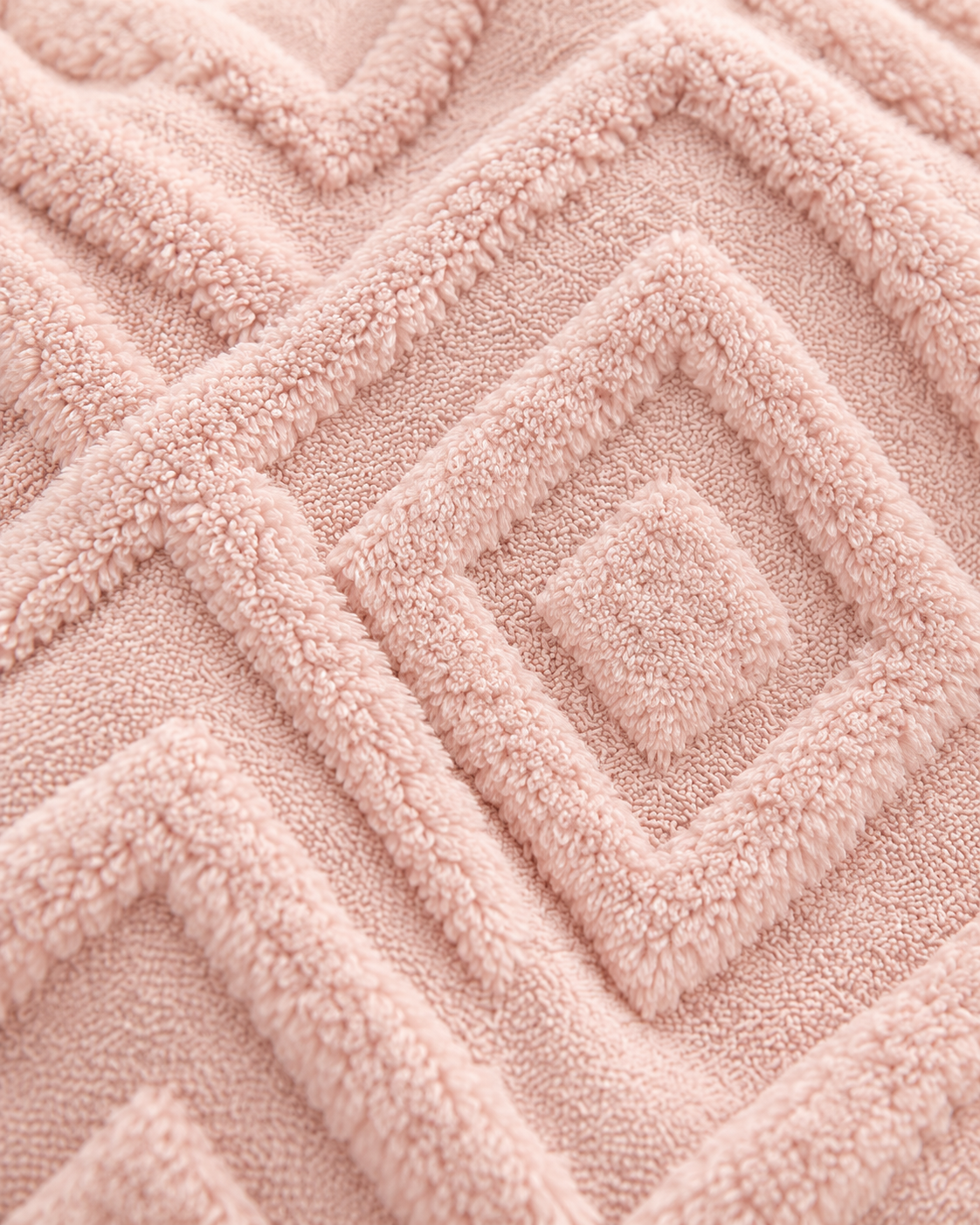 Diamond Tufted Cotton Pillow Cover in Blush, fabric close-up