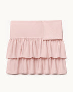 Double Ruffle Bed Skirt — folded set on a plain background