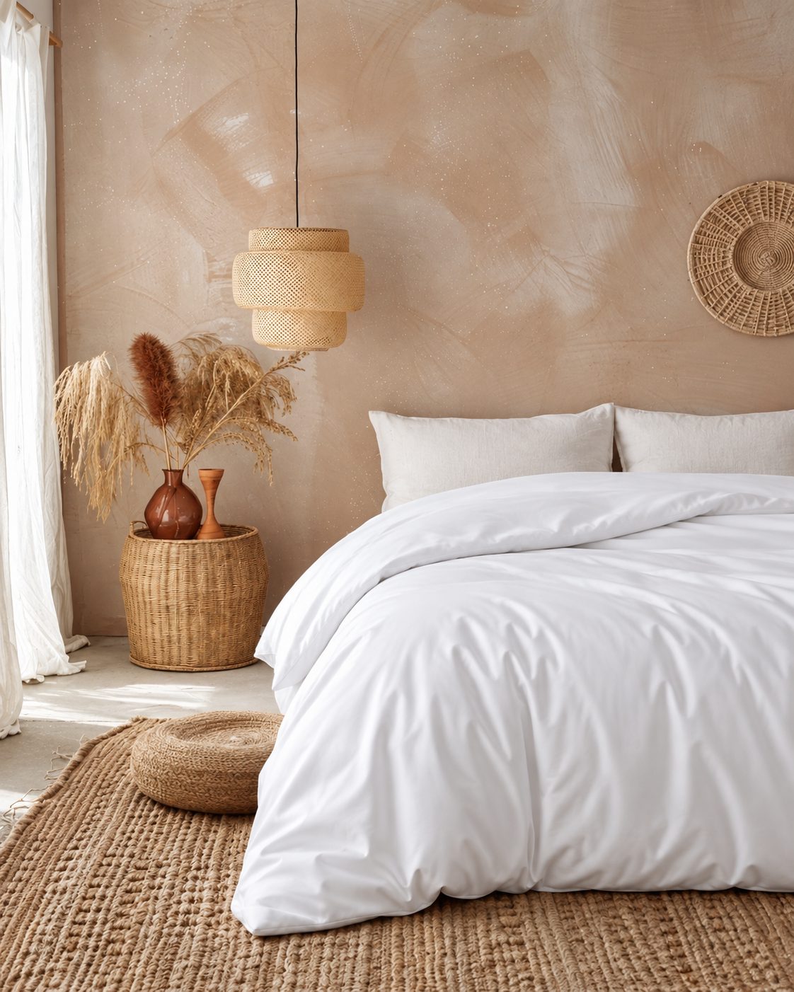 Egyptian Cotton Sateen Duvet Cover, styled bedroom