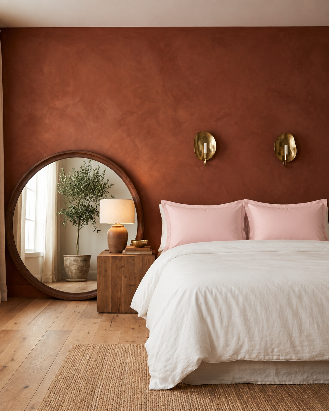 Egyptian Cotton Sateen Shams, styled bedroom