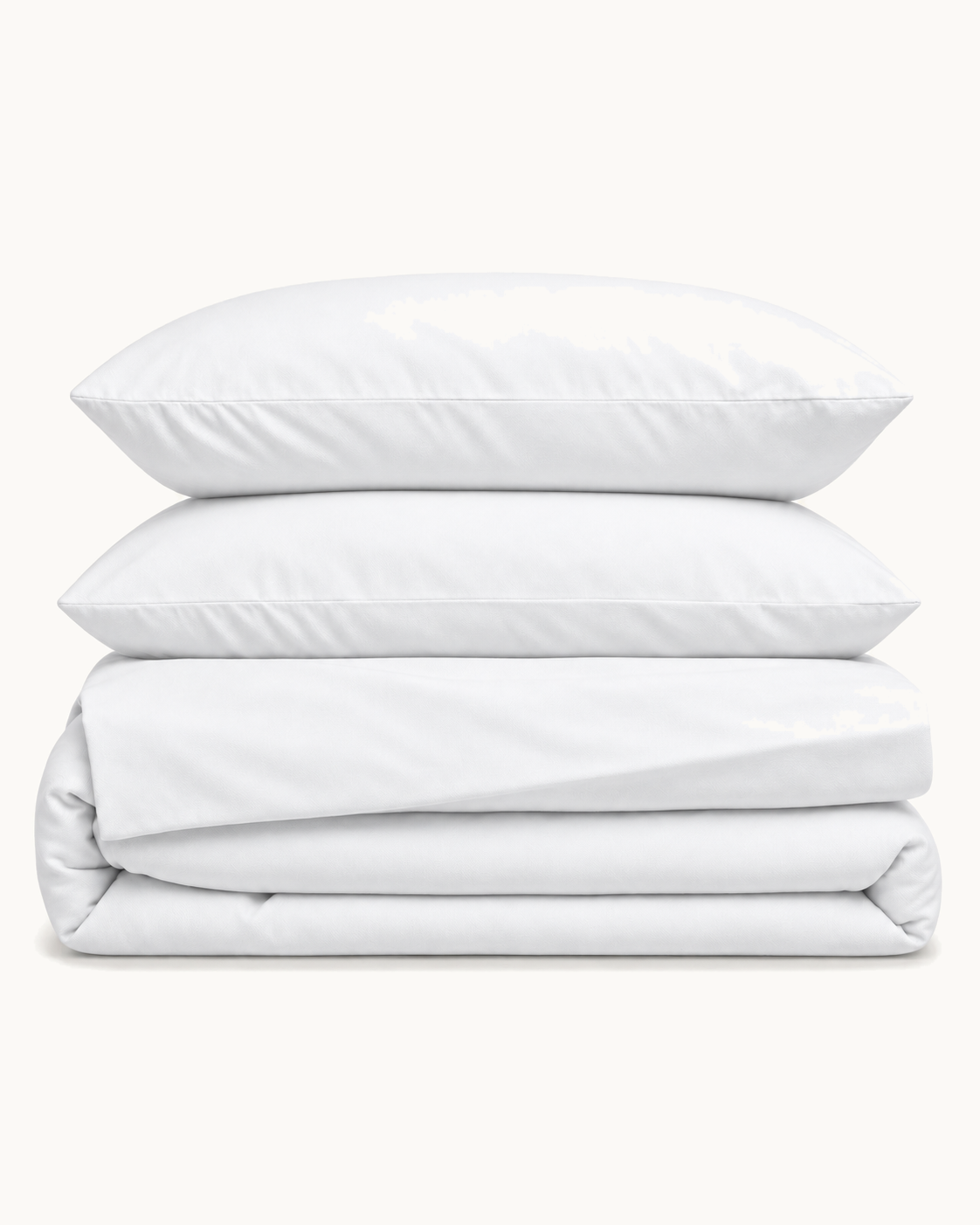 Egyptian Cotton Sheet Set, the four pieces folded on a plain background