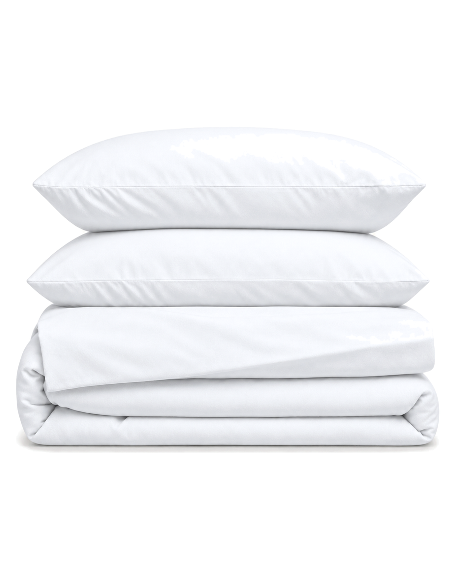 Egyptian Cotton Sheet Set, the four pieces folded on a plain background