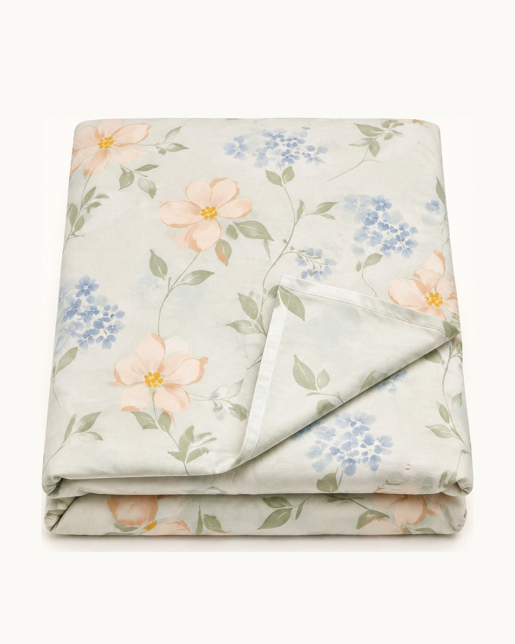 Floral Print Duvet Cover — folded set on a plain background