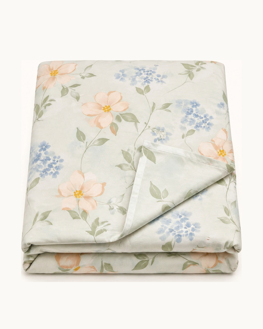 Floral Print Duvet Cover — folded set on a plain background