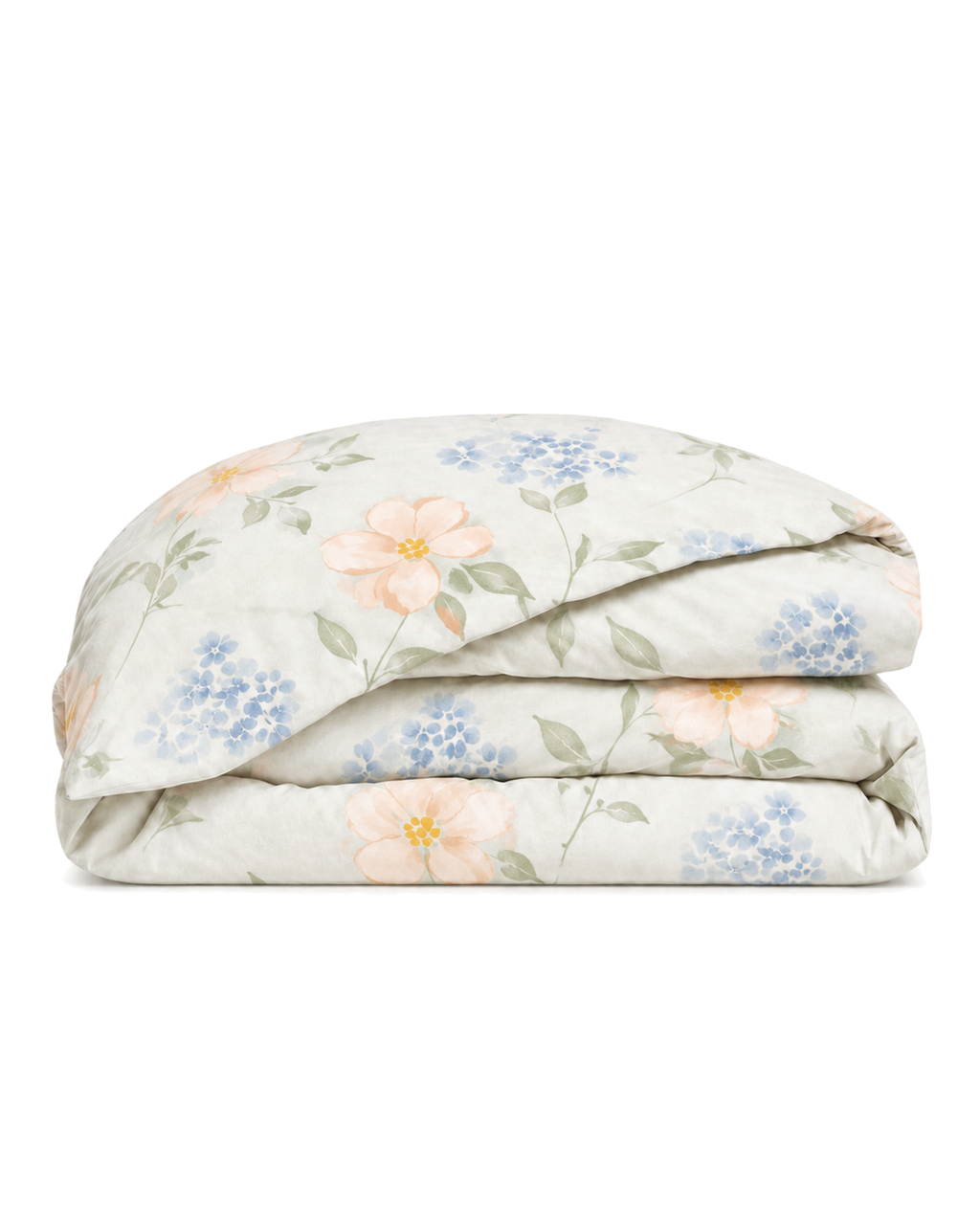 Floral Print Duvet Cover, folded on a plain background