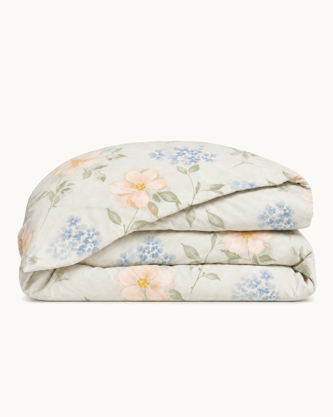 Floral Print Duvet Cover, folded on a plain background