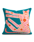 Folk Leopard Cotton Velvet Pillow Cover, front view