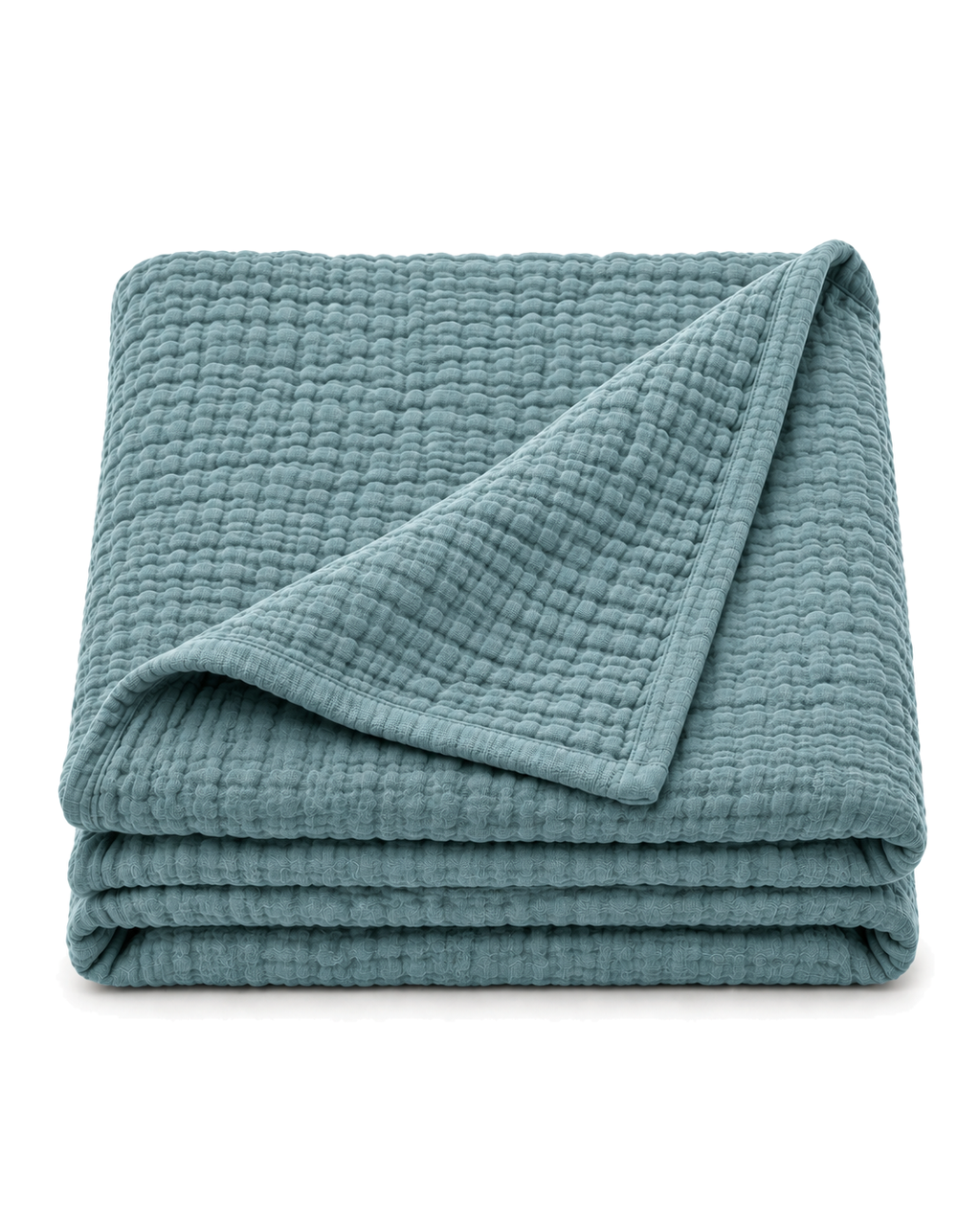 Four-Layer Cotton Gauze Throw, folded on a plain background