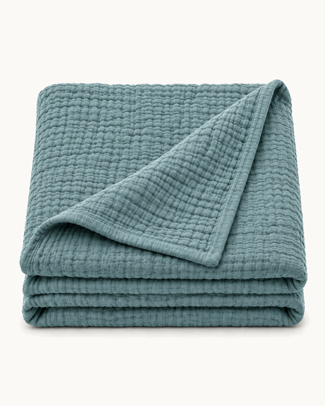 Four-Layer Cotton Gauze Throw, folded on a plain background
