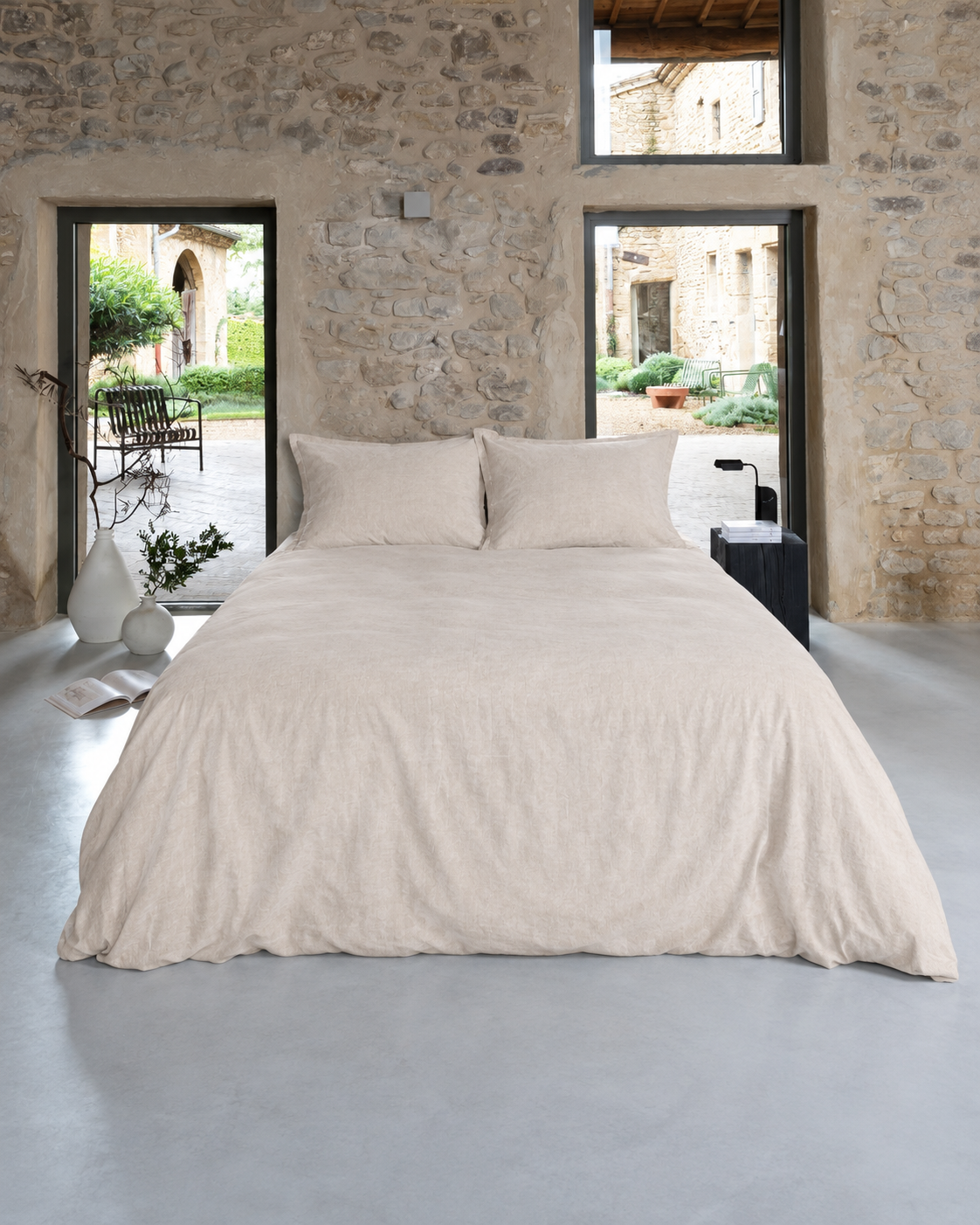 French Flax Linen Duvet Set, styled bedroom