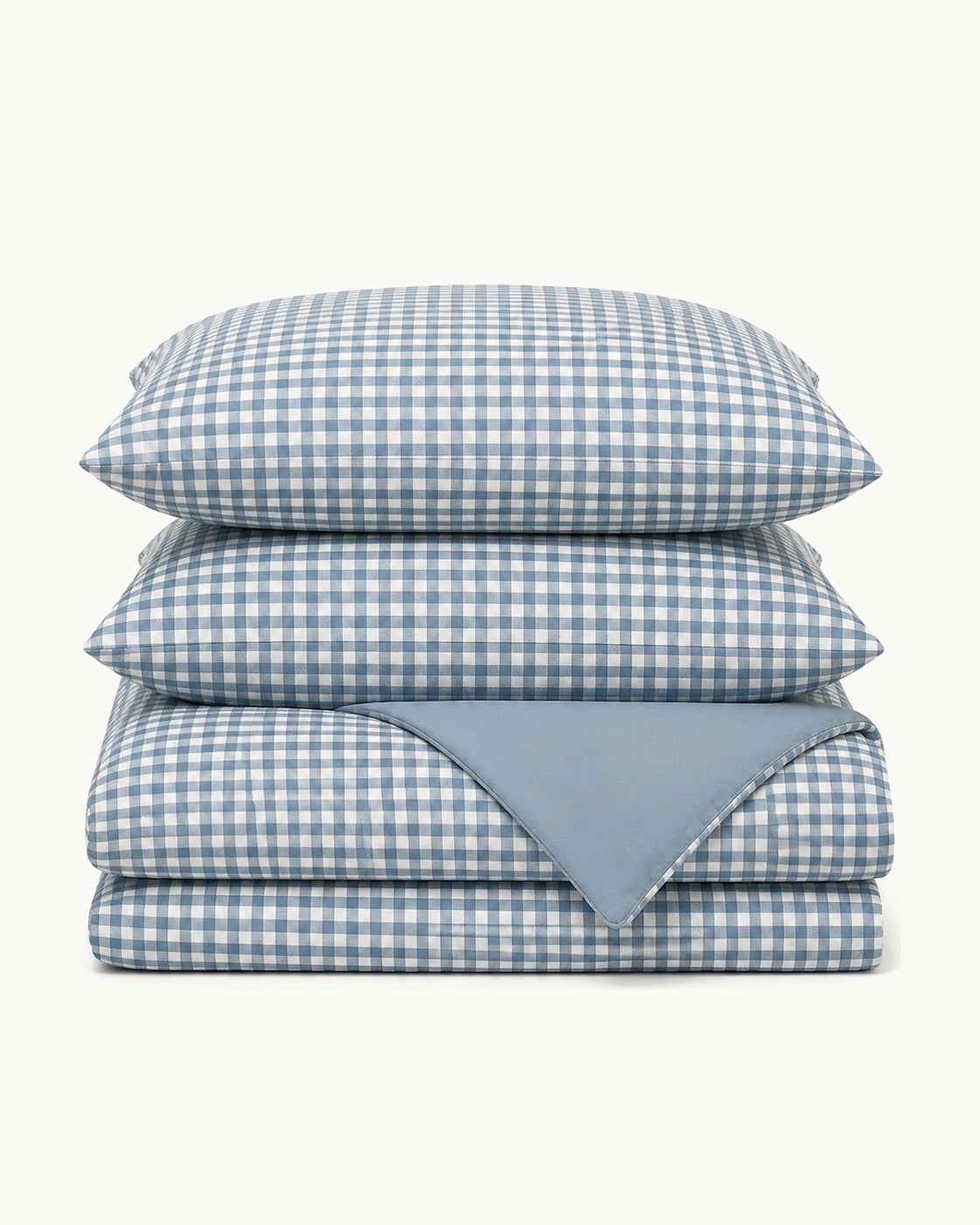 Gingham Check Duvet Set — folded set on a plain background