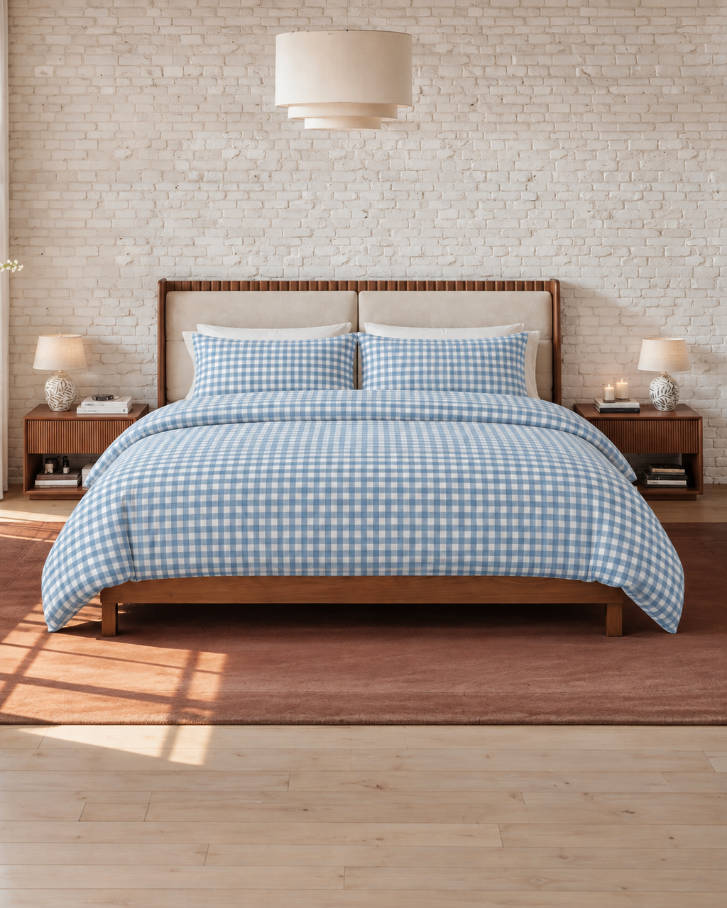 Gingham Check Duvet Set, styled bedroom