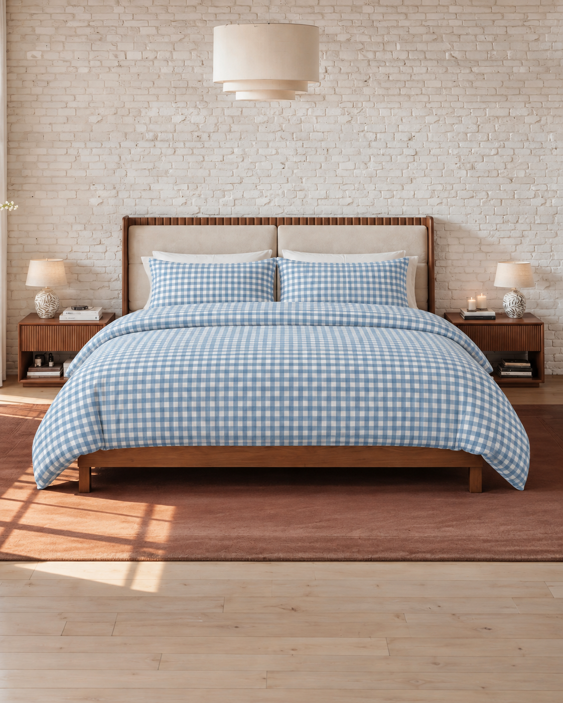 Gingham Check Duvet Set, styled bedroom