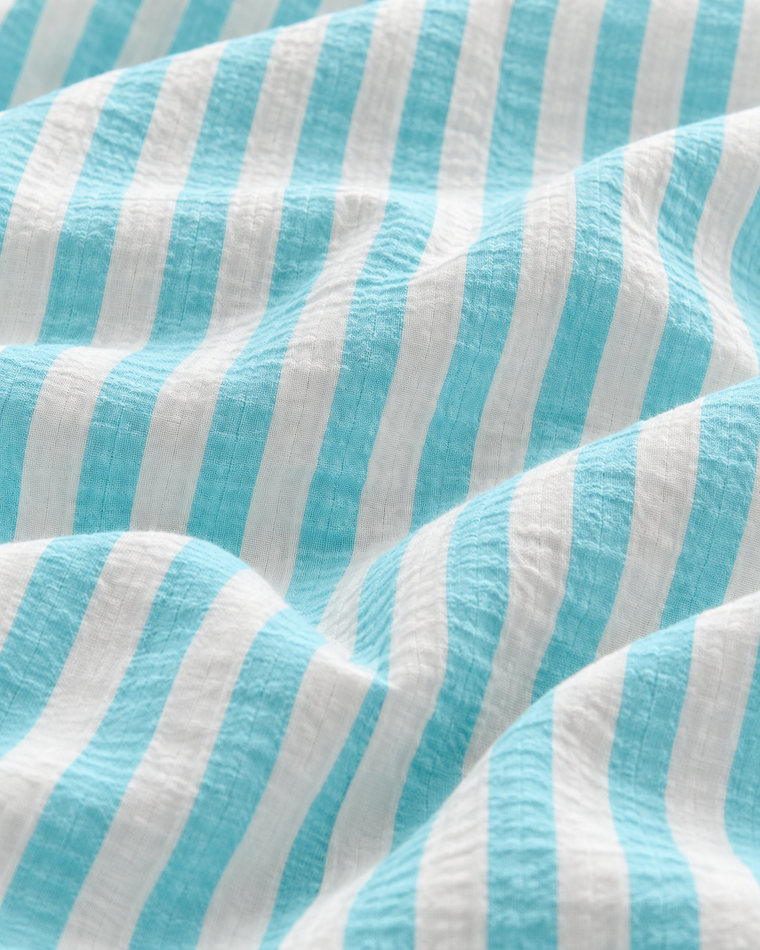 Jacquard Stripe Cotton Seersucker Duvet Cover Set, Air between you and the cloth
