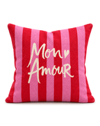 Mon Amour Stripe Cotton-Linen Pillow Cover, front view