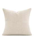 Patchwork Cotton Corduroy Pillow Cover in Ivory, front view