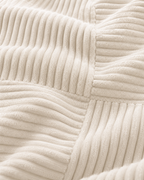 Patchwork Cotton Corduroy Pillow Cover in Ivory, fabric close-up