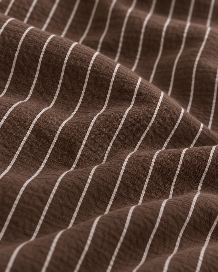 Pinstripe Cotton Seersucker Duvet Cover Set, Air between you and the cloth