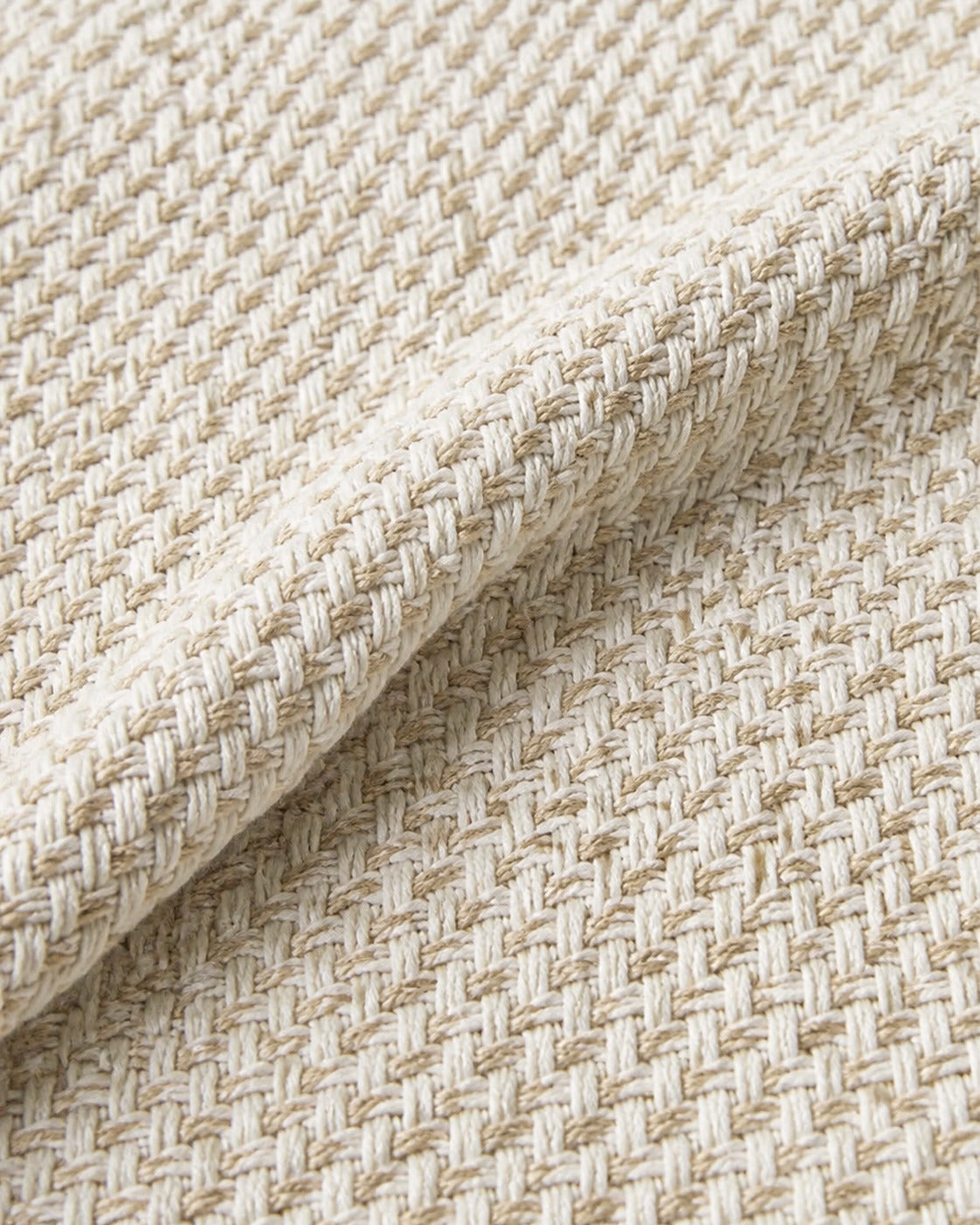 Basketweave Cotton Throw, close-up on a fold
