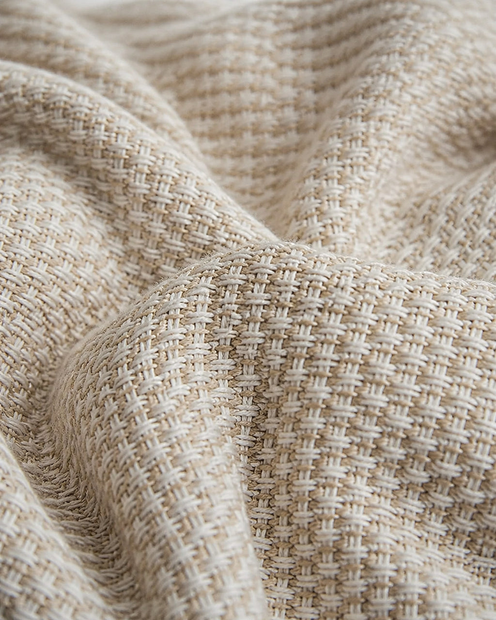 Basketweave Cotton Throw, macro of the basketweave